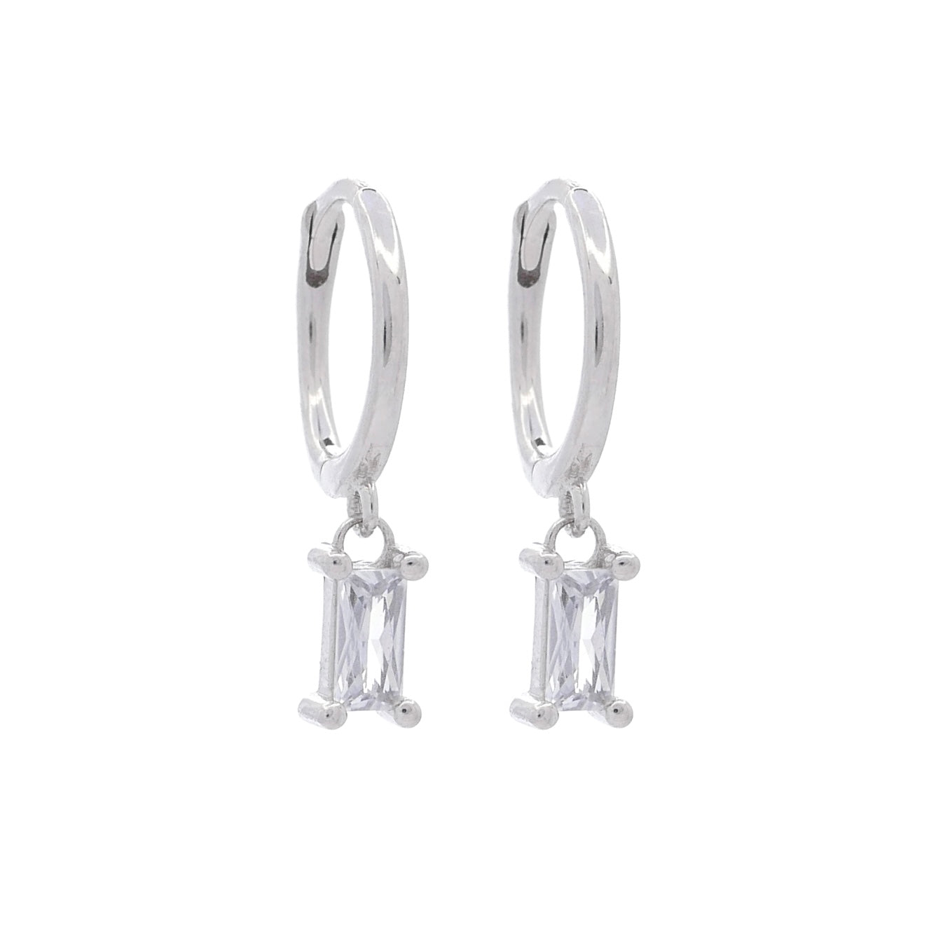 Clear Cristallo Huggies Silver