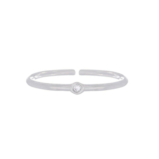 Centre Diamond Ring Silver