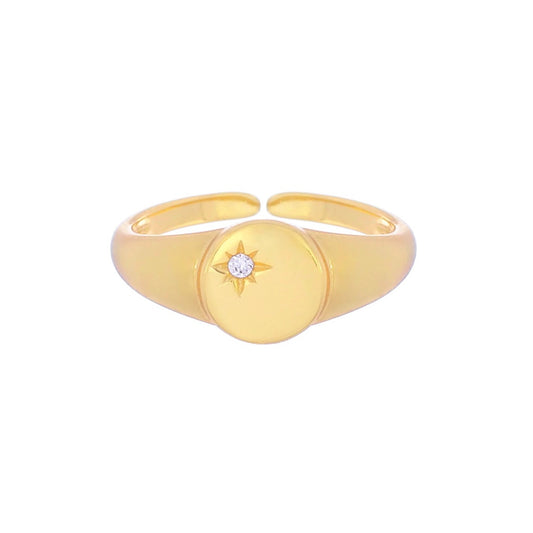 Star Signet Ring Gold
