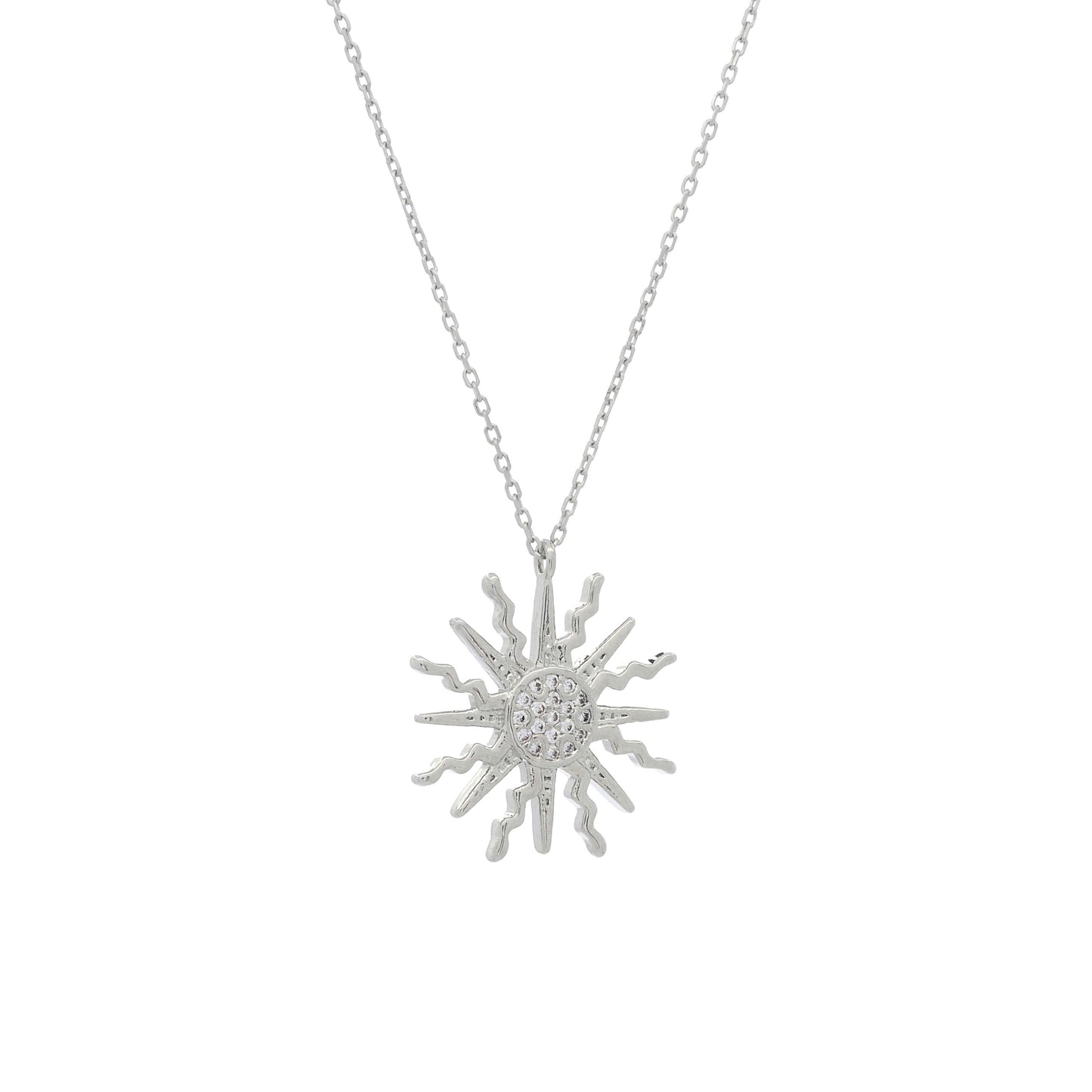 Sun Necklace Silver