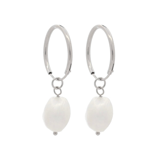 Pearla Hoops Silver