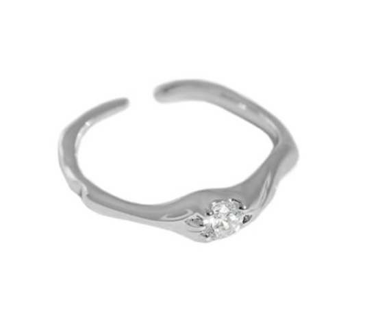 Elsa Crystal Ring Silver